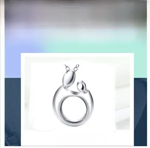 Pendentif mère et enfant en argent sterling 925 poli avec une finition brillante