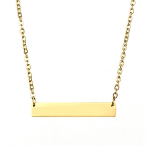 Collier minimaliste en argent S925 dore avec pendentif rectangulaire sur chaine O