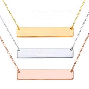 Collier barre minimaliste en argent sterling S925, finitions or, argent et rose doré