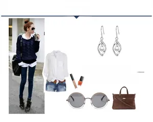 S925 sterling silver drop earrings with elegant pearl tassels and geometric twist design