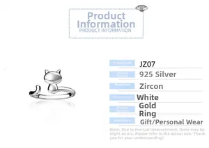 Detailed macro view of S925 sterling silver cat ring with sparkling zircon stone