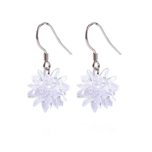 925 Sterling Silver Zirconia Ice Flower Drop Earrings For Women Elegant Snowflake Starburst Hook Earrings Daily Jewelry Gift