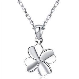 S925 Sterling Silver Four Leaf Clover Pendant Only Without Chain Simple Polished Leaf Shape Jewelry Pendant For Women Girl Gift