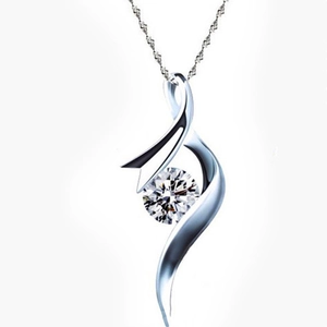 Elegant 925 Sterling Silver Age Of Flowers Pendant Necklace For Women S-shaped Twisted Rhinestone Inlaid Fashion Jewelry Charm Gift