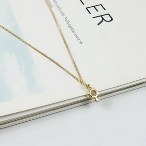 Elegante collana in argento sterling S925 dorato con ciondolo simbolo di Venere minimal