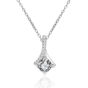 Collier Pendentif Chevron en Argent Sterling 925 Zirconia Incrusté Chaîne de Clavicule Minimaliste Bijoux Cadeau Femme