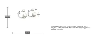 Guide des tailles pour boucles d'oreilles double perle S925, perles de 6mm et 10mm