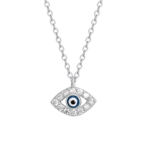 Collier Pendentif Mauvais Œil En Argent Sterling 925 Pour Femmes Breloque Œil Pavée De Strass Bijoux De Mode Accessoires Pour Cadeau Quotidien Rendez-vous