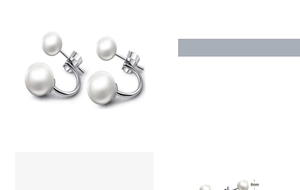 Vue macro détaillée de boucles d'oreilles double face en argent S925 avec perles 6mm