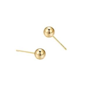 Paire de boucles d'oreilles boules en argent S925 avec une finition dorée polie