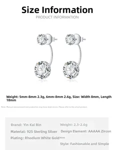 Detail of 925 sterling silver earrings featuring AAAAA zircon stones and rhodium plating