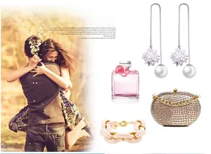 Detail view of S925 sterling silver long pearl earrings with crystal flower for dating