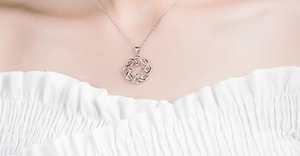 Elegant S925 sterling silver celtic knot pendant necklace worn on the collarbone