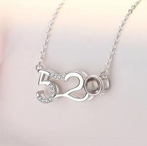 925 Sterlingsilber 100 Sprachen Ich Liebe Dich Projektion Halskette 520 Nummer Anhänger Strass Romantischer Schmuck Für Damen Valentinsgeschenk