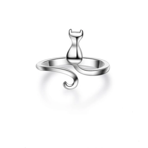 Anello Gatto Minimalista In Argento Sterling 925 Per Donna Anello Regolabile Animalier Gioielli Di Moda Regalo Di Compleanno