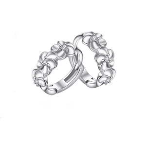 Elegant 925 Sterling Silver Flower Hoop Earrings With Rhinestone Inlay Korean Floral Huggie Jewelry For Women Fashion Gift