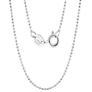 Minimalist 925 Sterling Silver Ball Chain Necklace For Women Men Personalized Italian Style Geometric Round Bead Neck Chain Jewelry Accessory