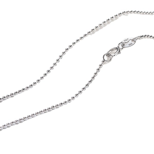 Authentic S925 sterling silver bead chain necklace with Italy hallmark and lobster clasp