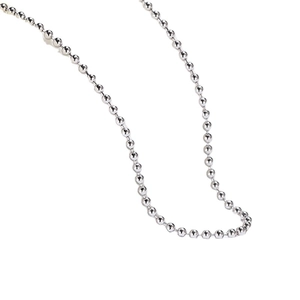 Classic S925 sterling silver ball chain necklace with polished beads and minimalist design