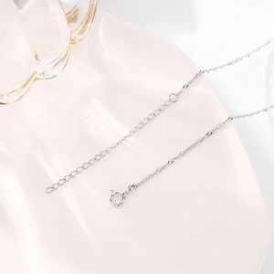 Collana cuore in argento S925 con catena a onde e chiusura a molla regolabile