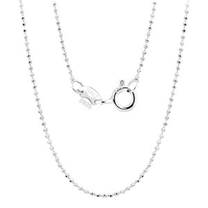 Minimalist S925 sterling silver bead chain necklace with spring clasp and Italy stamp