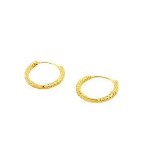 Créoles torsadées en argent sterling 925 avec finition dorée vintage pour femmes
