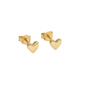 Elegant 18K gold-plated S925 sterling silver heart-shaped stud earrings for women