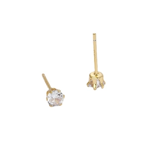 Elegante S925 Sterlingsilber vergoldete Kronen-Ohrstecker mit Zirkonia-Steinen