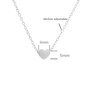 Detailansicht der S925 Sterling Silber Herzkette mit 40+5cm verstellbarer Verlängerung
