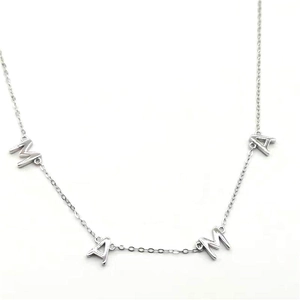 Collier Pendentif Lettre MAMA en Argent Sterling 925 pour Femmes Or Rose Or Argent Chaîne de Clavicule Cadeau Fête des Mères