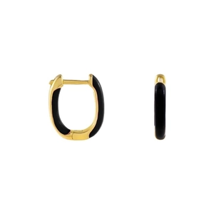 925 Sterling Silver Hoop Earrings Gold Plated Enamel Geometric U Shaped Minimalist Colorful Jewelry For Women