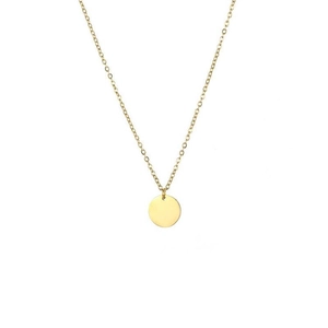 Minimalist 925 Sterling Silver Round Disc Pendant Necklace For Women Polished Circle Choker Chain Fashion Jewelry Gift