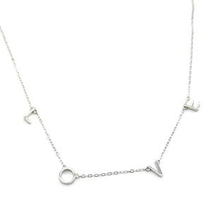 Collier Pendentif Lettre LOVE en Argent Sterling 925 Bijoux Minimalistes Chaîne Fine de Clavicule pour Femme Cadeau