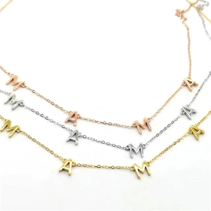 Collier MAMA minimaliste en argent sterling S925 en finitions or rose, argent et or