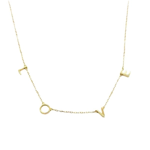 Collier minimaliste en argent S925 doré avec pendentifs lettres LOVE individuelles