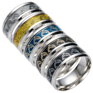 Dolphin Pattern Stainless Steel Ring Personalized Animal Band Ring Enamel Drip Oil Fashion Jewelry For Men Women Gift