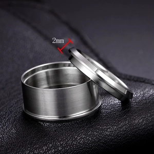 Micro-view of 2mm stainless steel jewelry ring DIY accessories with mesh texture