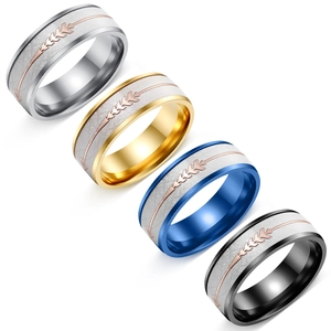 Men Stainless Steel Arrow Pattern Ring Polished Wedding Band Gold Blue Black Silver Fashion Jewelry Finger Ring