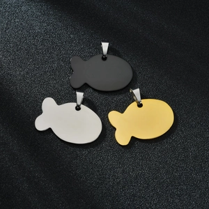Polished Titanium Steel Blank Dog Tag Pendant Necklace For Laser Engraving Military Style ID Tag Men Women Fashion Jewelry