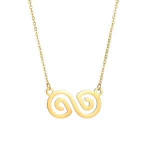 Collana in acciaio inossidabile dorato con ciondolo minimalista dal design a vortice