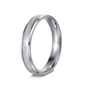 Minimalist Stainless Steel Inlaid Mesh Texture Ring For Women Couples Industrial Aesthetic Polished Finger Jewelry Hand Accessory