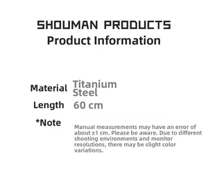 Titanium steel necklace product specifications with 60cm length and material details