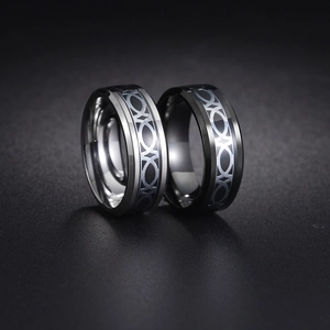 Celtic Knot Ring Titanium Steel For Men Women Unisex Black Silver Color Band Ring Fashion Geometric Jewelry Finger Ring Gift