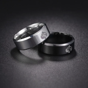 Vintage Stainless Steel Ace Of Spades Poker Ring For Men Hip Hop Punk Style Fashion Jewelry Finger Ring Black Silver