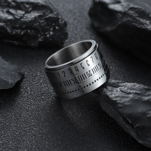 Bague rotative industrielle en acier titane de 10mm avec gravure numérique d'engrenage