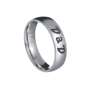 Polierter Silberring mit Gravur DaD und i love you als Geschenk zum Vatertag