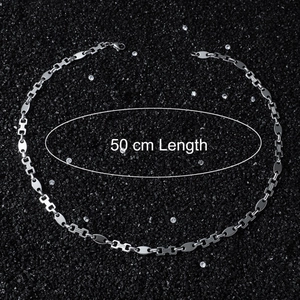 50cm Men's hip hop stainless steel oval and square link chain necklace in silver