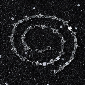 Collana a Catena a Maglie di Chicchi di Caffè in Acciaio Inossidabile Hip Hop Punk Gioielli Streetwear Per Uomo Donna Collane Lucidate