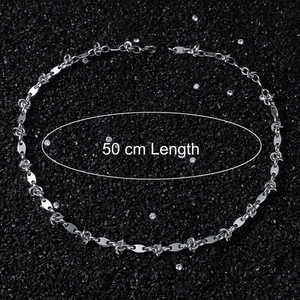 Collana a catena a maglie a naso di maiale argento ipoallergenico lunga 50cm stile punk