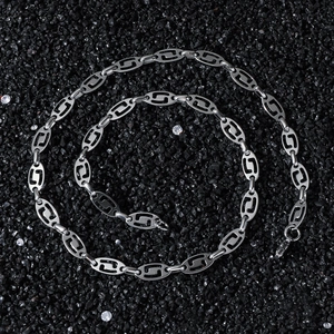 Collier homme hip-hop en acier inoxydable à maillons ovales et design géométrique chic